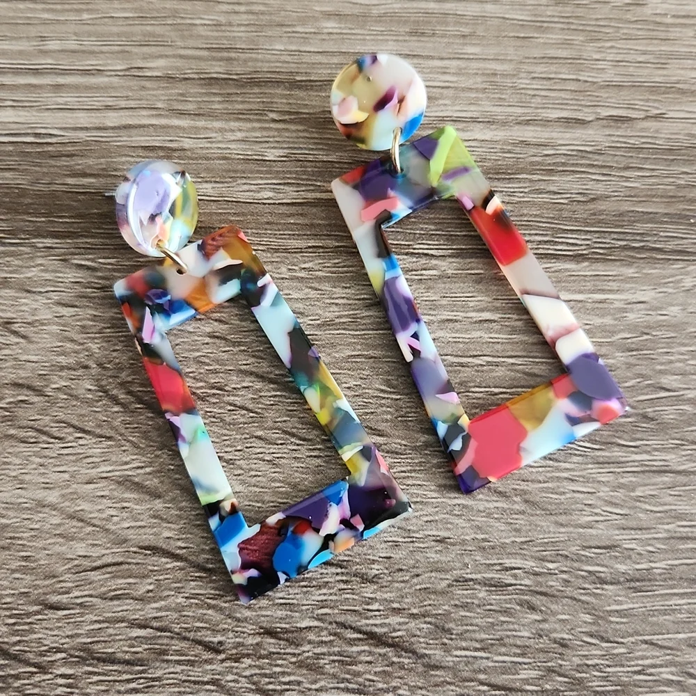 Acrylic Statement Earrings - Picture 1 of 6